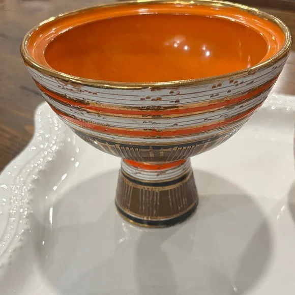 Vintage Bitossi Striped Pitcher and Bowl Set - Picture 7 of 11